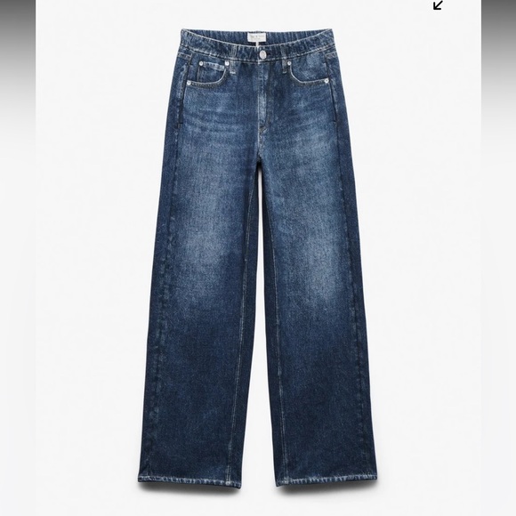 Rag & Bone - Miramar High Rise Wide Leg Cotton Terry Sweatpant Jeans - Picture 2 of 4